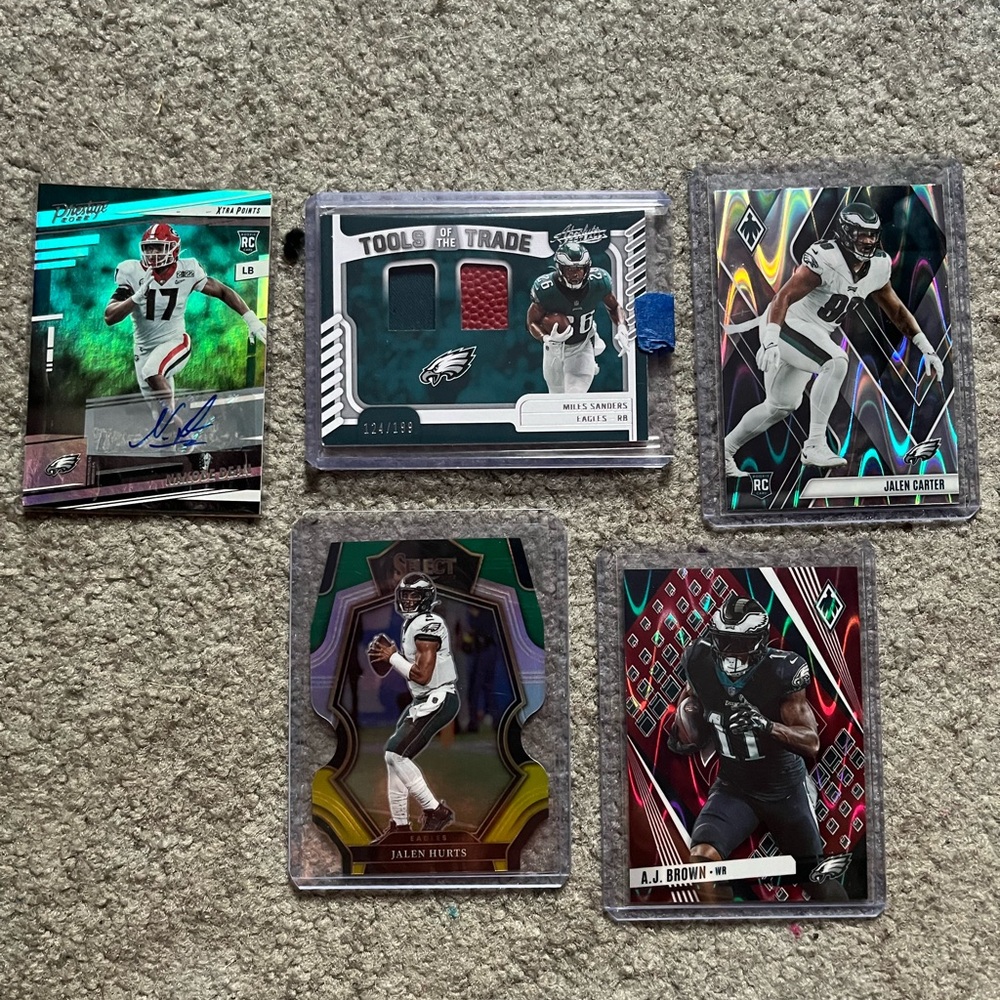 Variety of Philadelphia Eagles Football Trading Cards